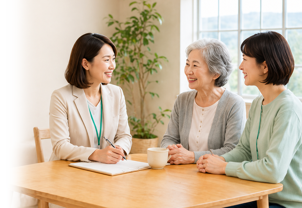 居宅介護支援事業所の商談風景