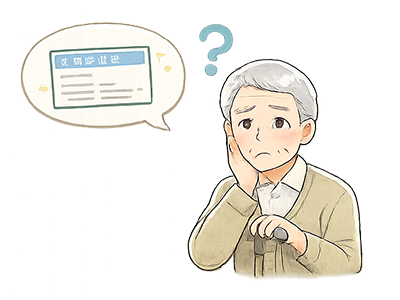 疑問を持つ高齢者
